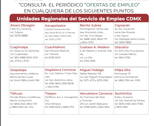 Ofertas de empleo cdmx