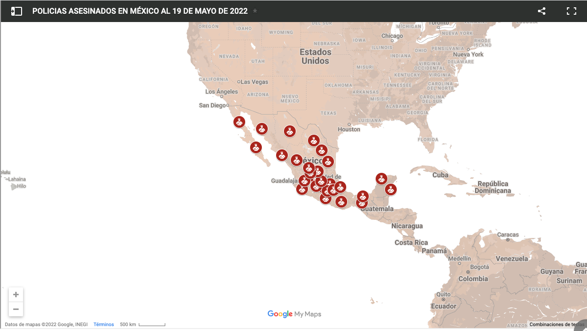 Policías asesinados en México