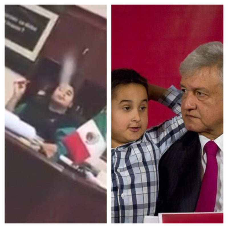 Jesús Ernesto hijo de AMLO fumando en Palacio Nacional