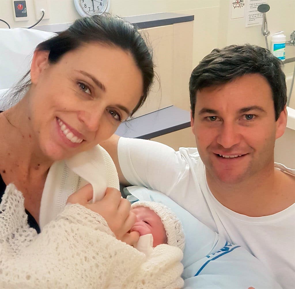 Jacinda Ardern y su bebé