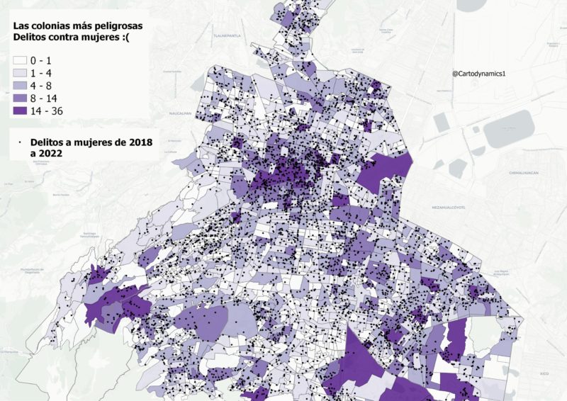 Mapa de las colonias peligrosas en México