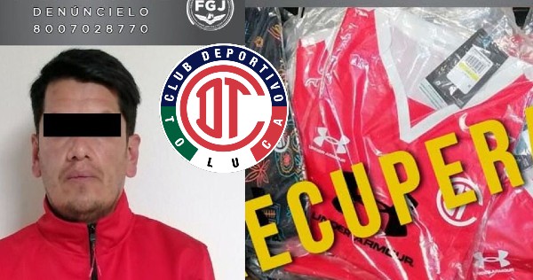 Fiscalía del Estado de Méxicorecupera playeras robadas del Toluca