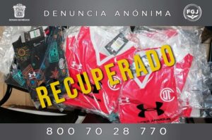 Fiscalía del Estado de Méxicorecupera playeras robadas del Toluca