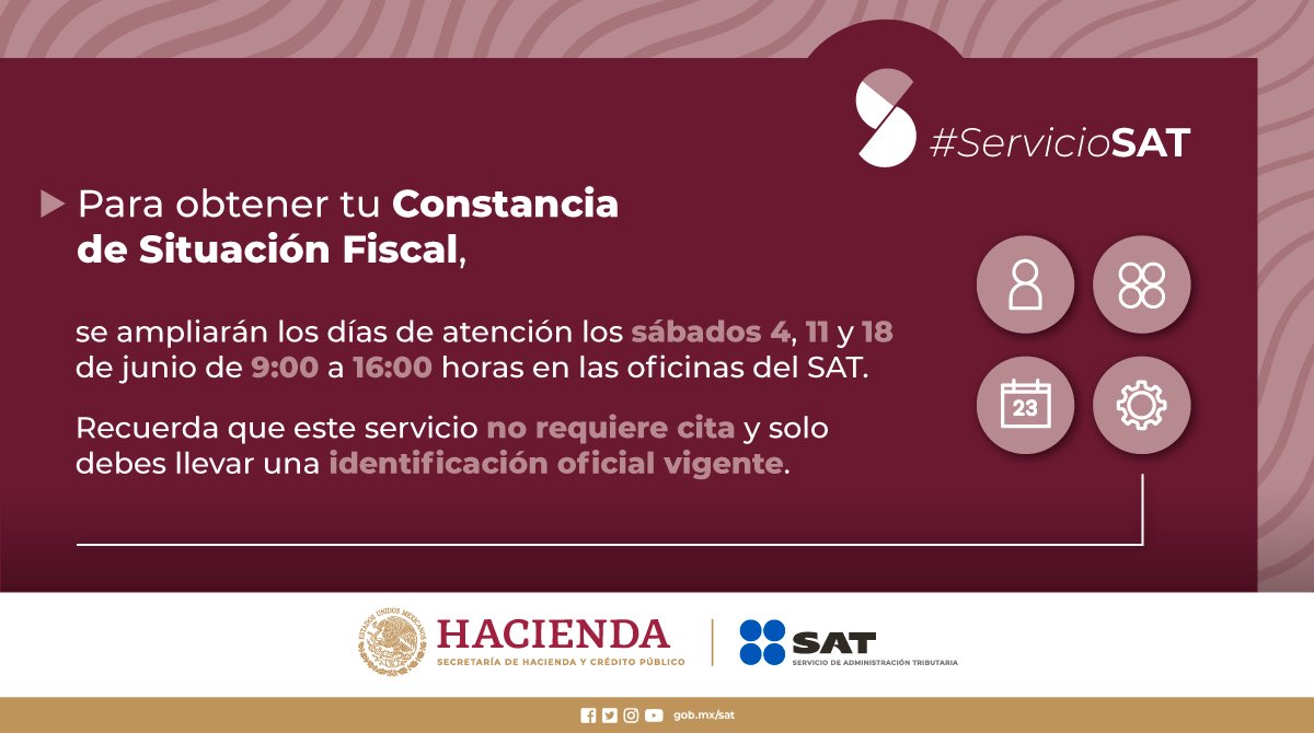 El SAT anuncia prórroga para entregar Constancia de Situación Fiscal