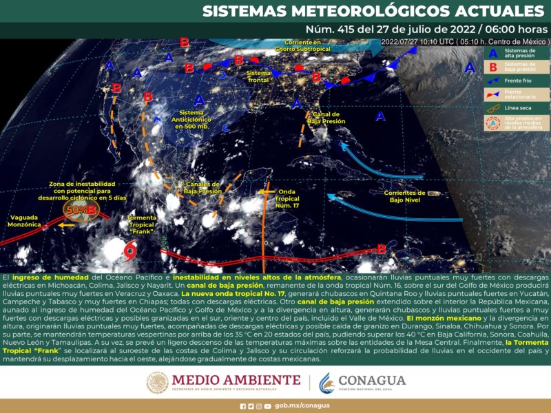 clima cdmx 27 julio