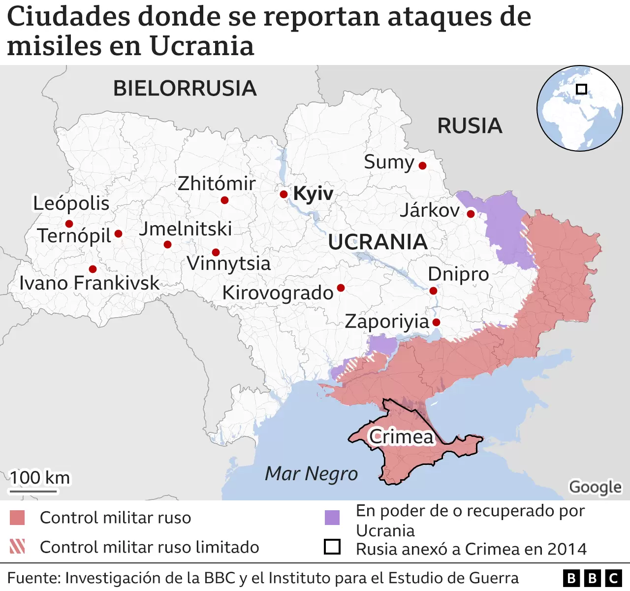 Rusia bombardea Ucrania