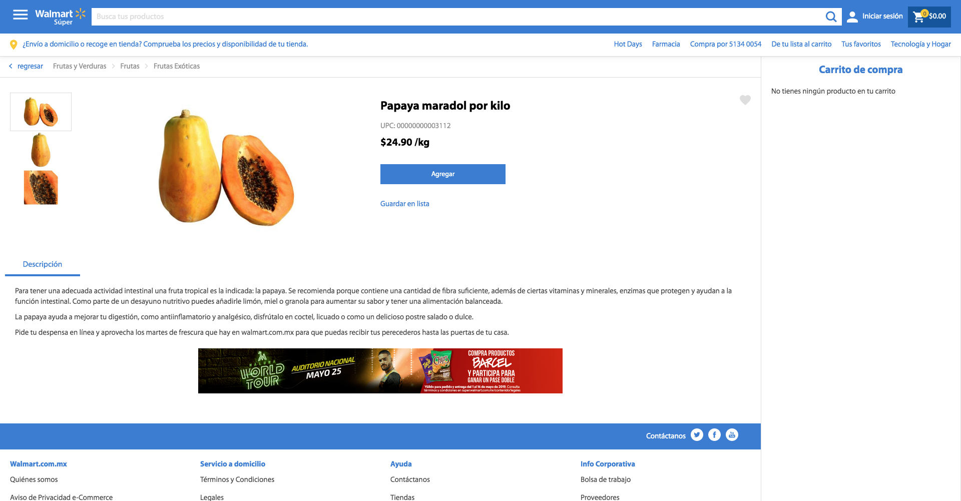 Comparativa de precios - Walmart