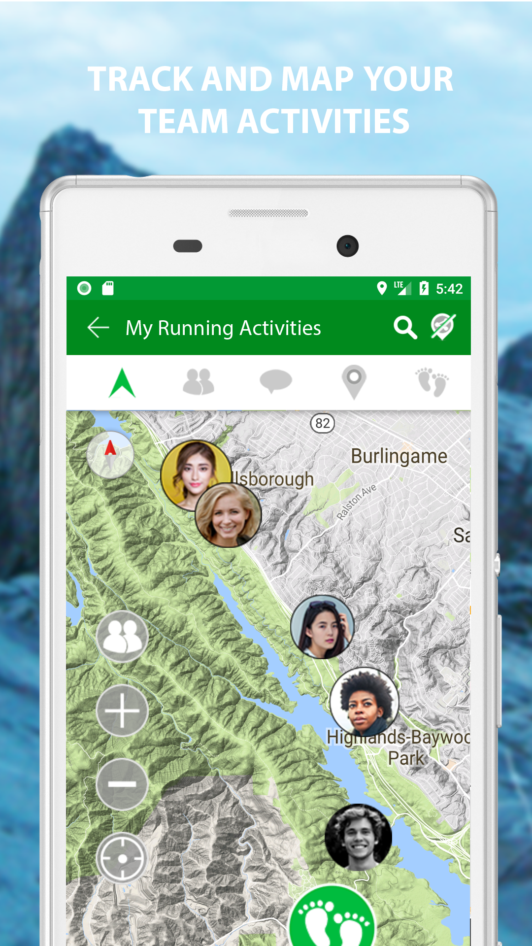 Outdoor Sports Tracker for Android Nomap Team & Family GPS Tracker