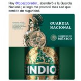 Algunos usuarios de redes sociales encontraron una similitud con el logo de la Guardia Nacional y el de la cerveza "Indio".