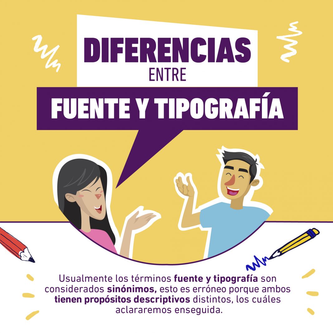 Aunque los confundamos con sinónimos, existen diferencias entre fuente y tipografía que marcan el propósito de cada uno de éstos.