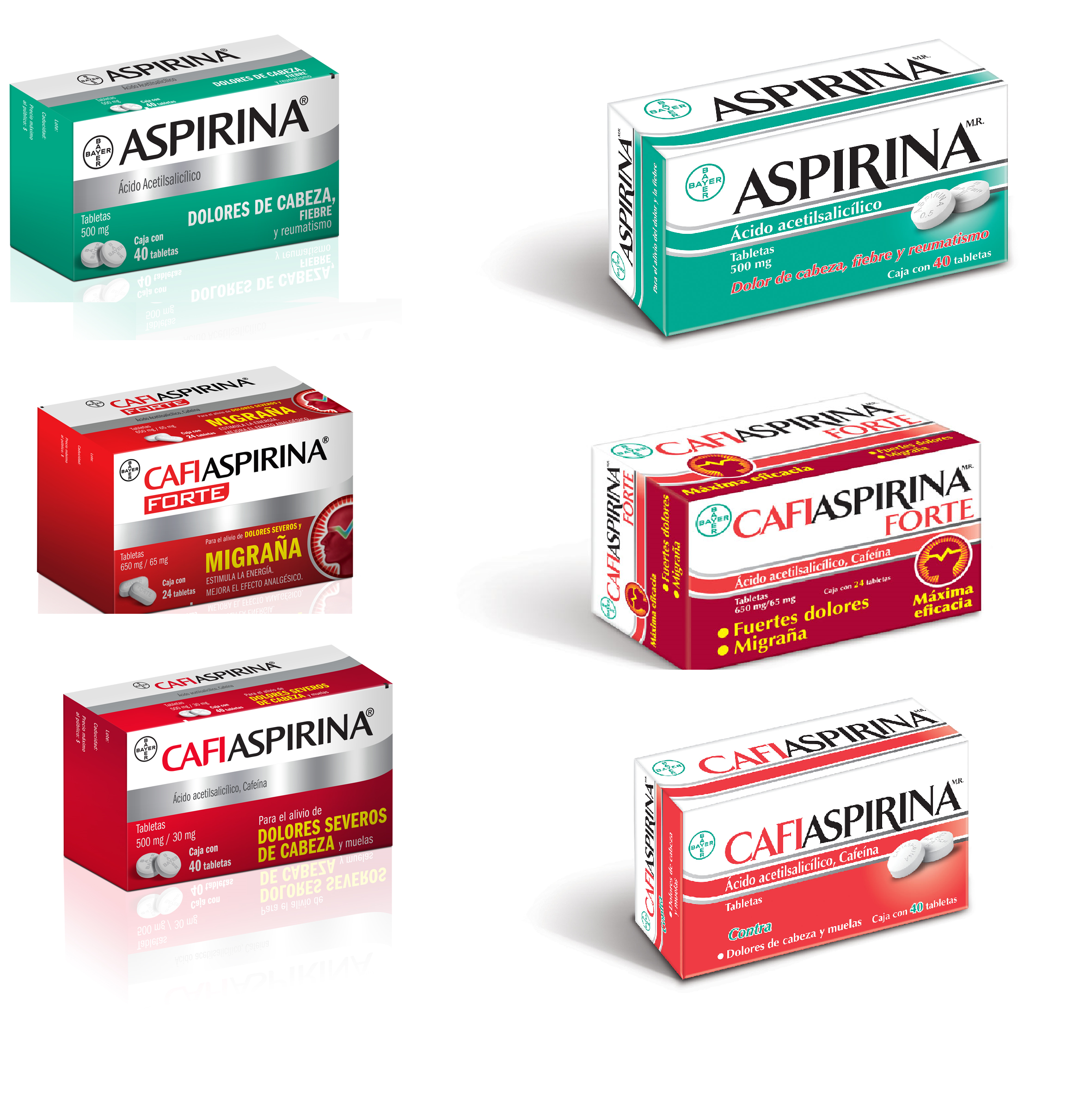 Un nuevo empaque de Aspirina se lanzó recientemente, con el objetivo de facilitar al público la elección del producto más conveniente para su tipo de dolor.