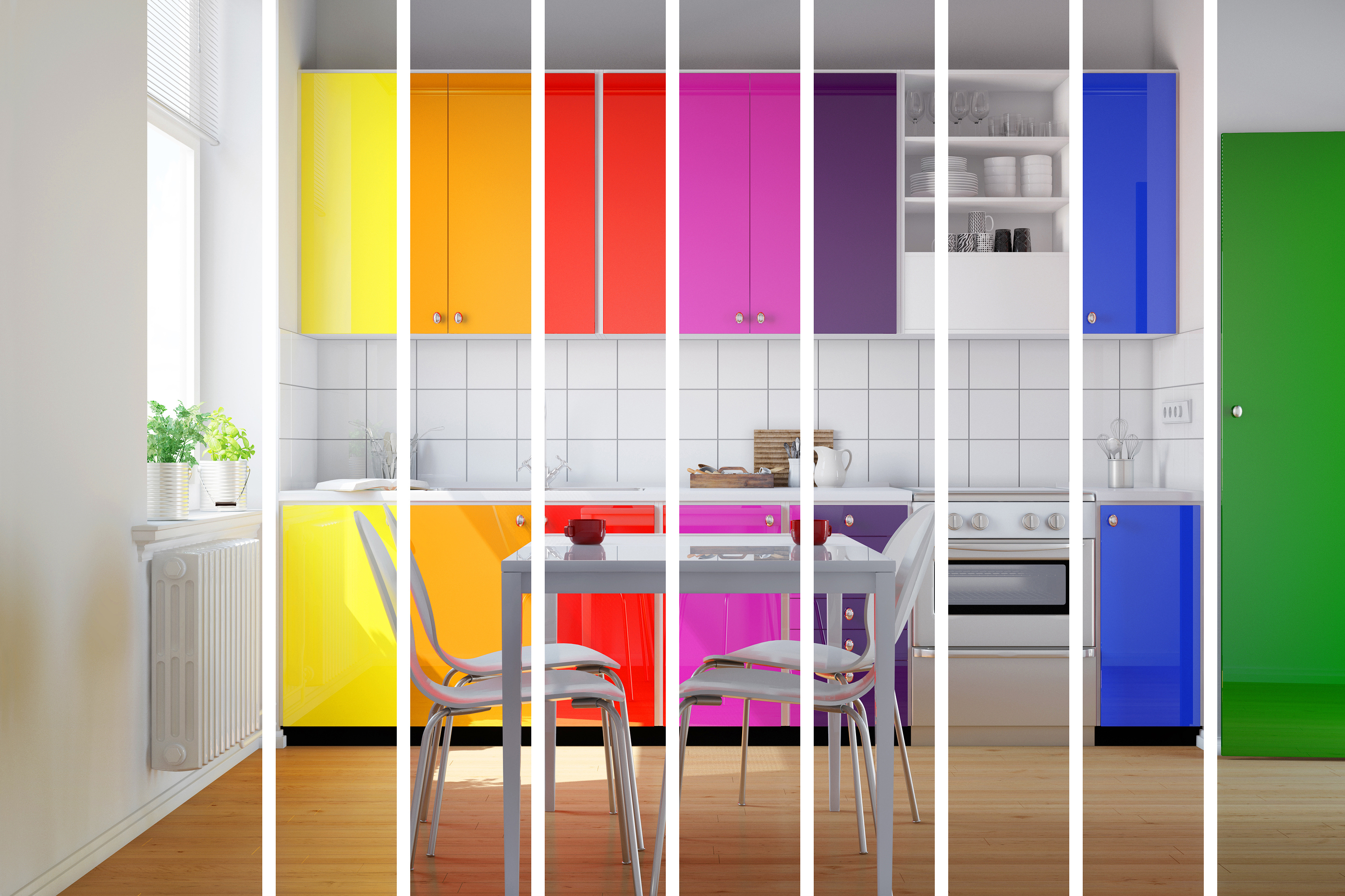 Arcoíris de color en habitaciones para niñas - Decoración de interiores