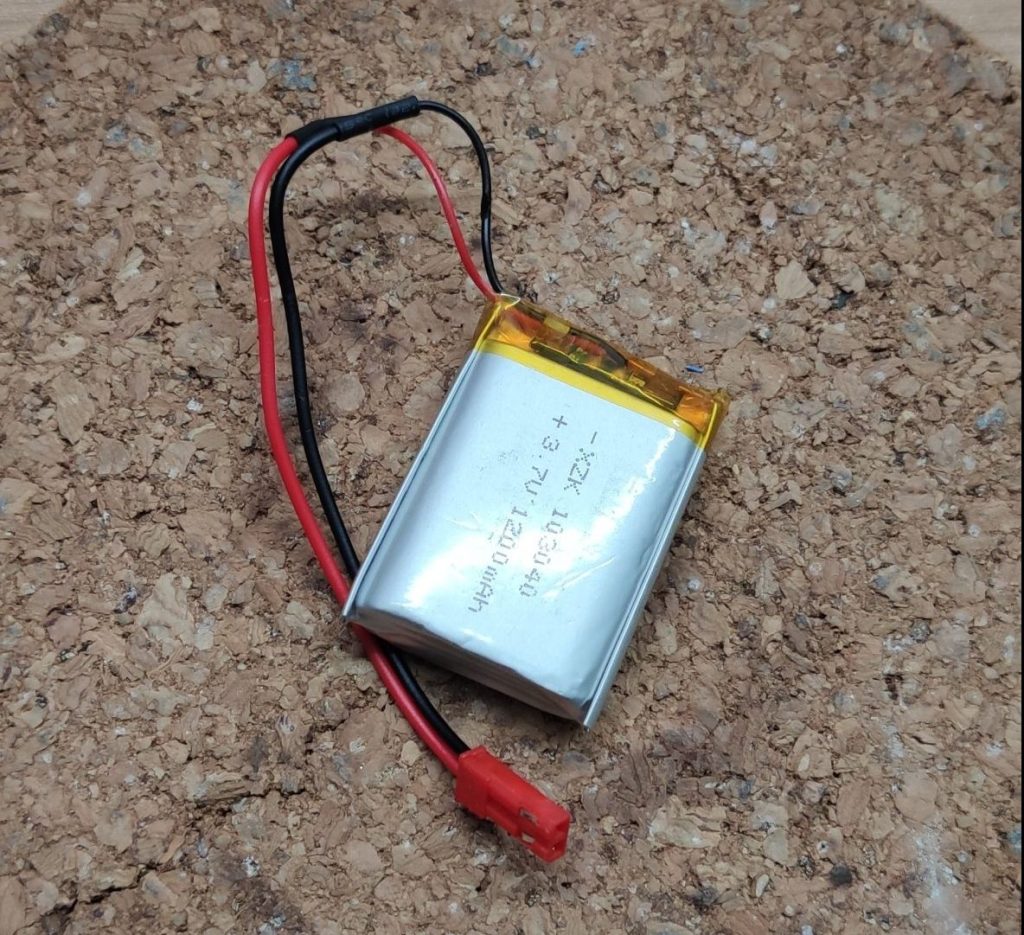 Battery with soldered connector