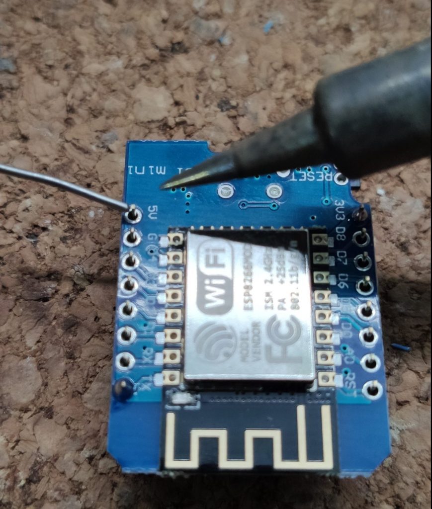 Soldering process of the female pin headers