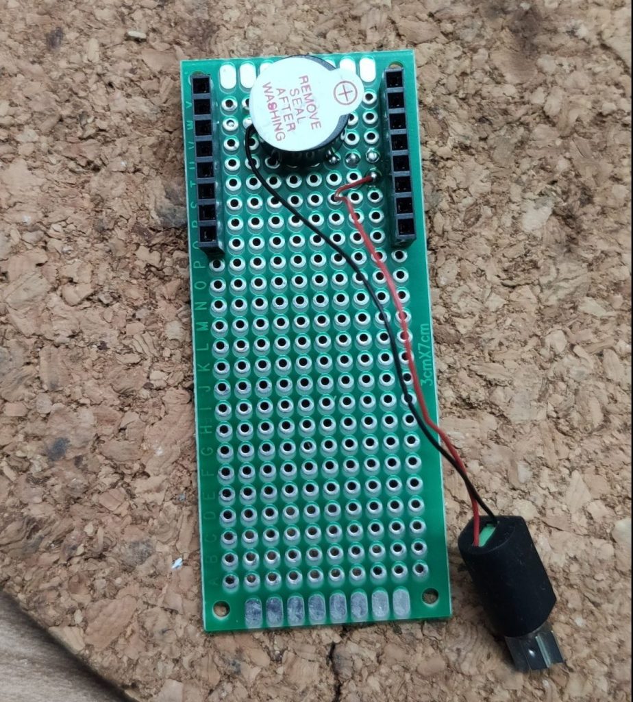 Top view of the aligned buzzer