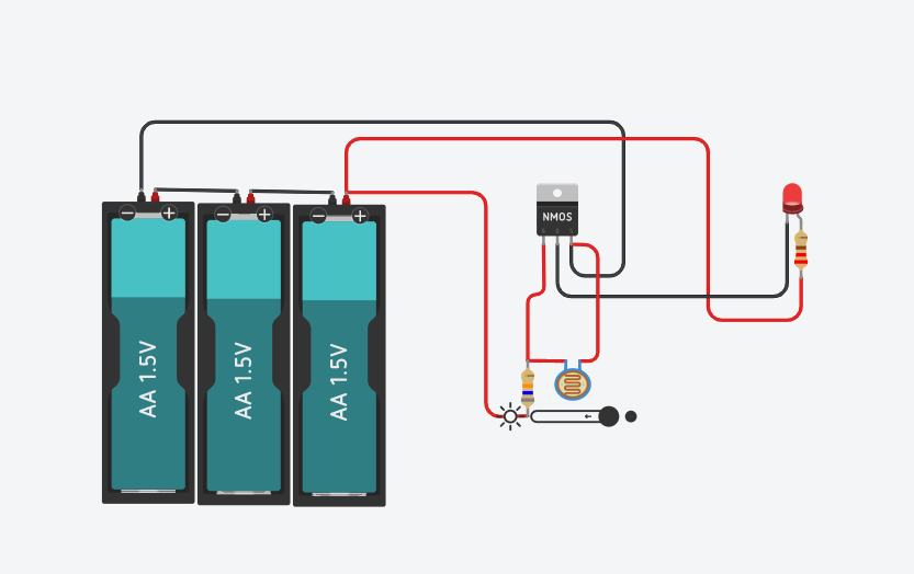 Image of the circuit from tinkercad