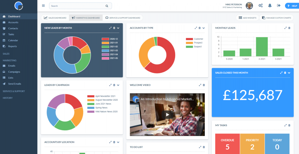 New Menu crm Dashboard