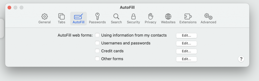 where is safari autofill data stored