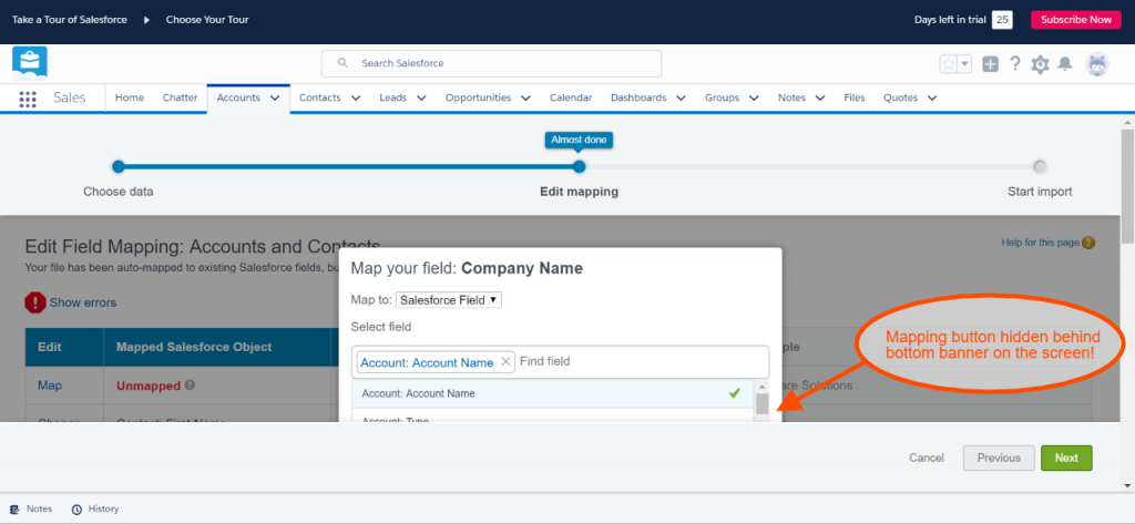 Salesforce data import tool