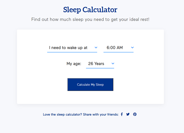 Sleep Calculator Graphical user interface, application, Teams