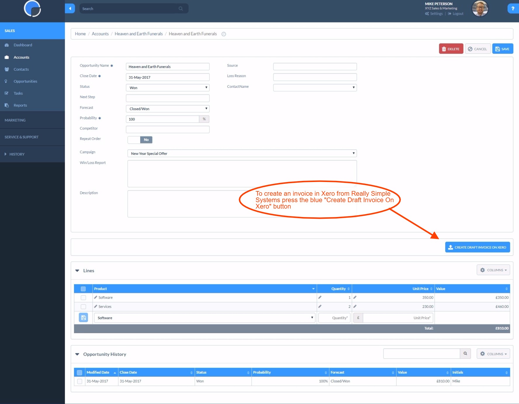 xero create invoice api