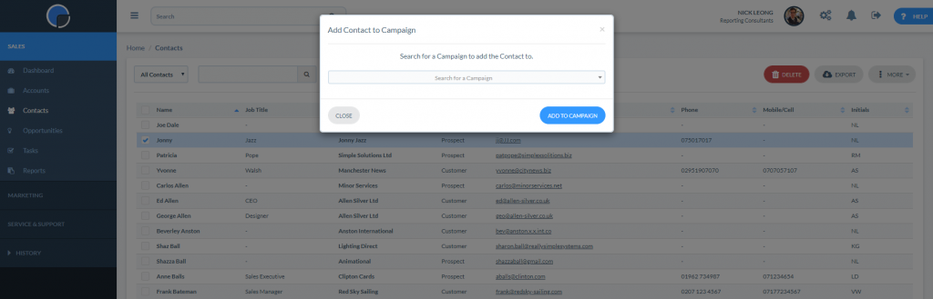 Add a Contact to a Campaign