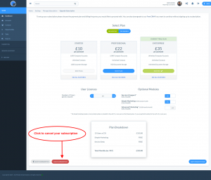 Cancel CRM subscription