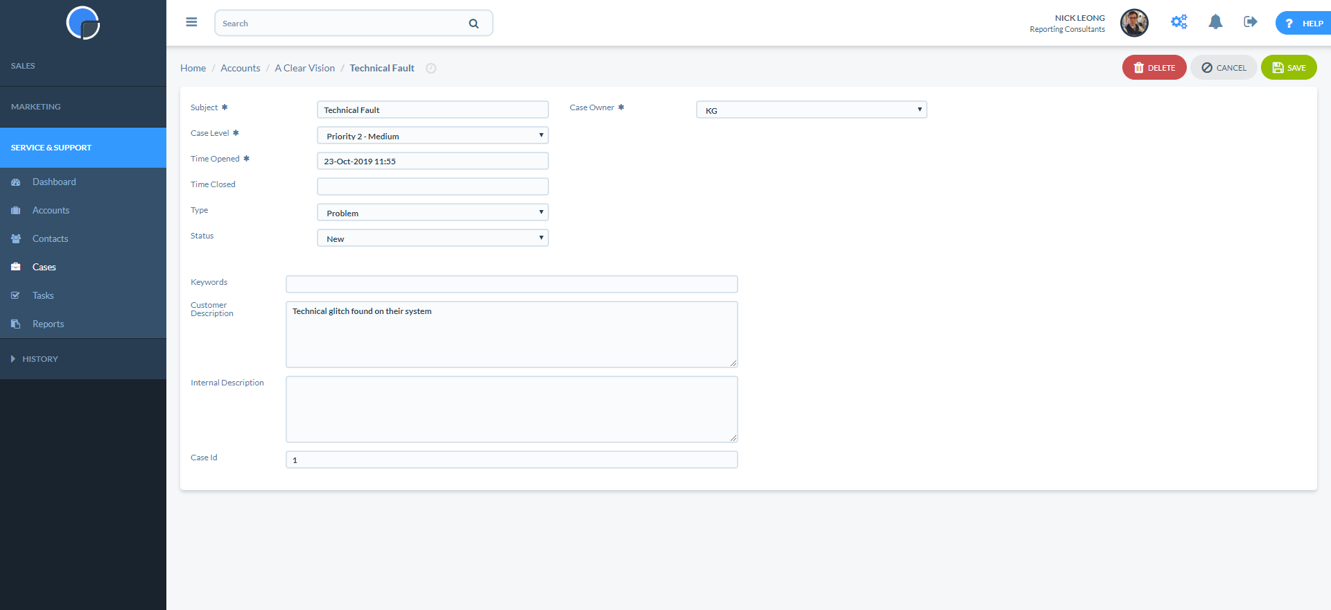 CRM Service & Support Settings | Settings for Service Desk