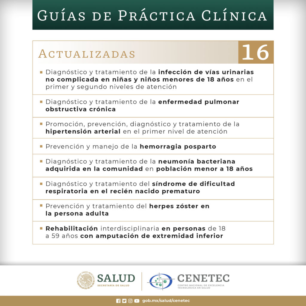 CENETEC actualiza 16 Guías de Práctica Clínica Esta es la lista completa 1