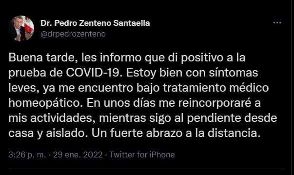 El director del ISSSTE tiene Covid-19 y recurrirá a la homeopatía