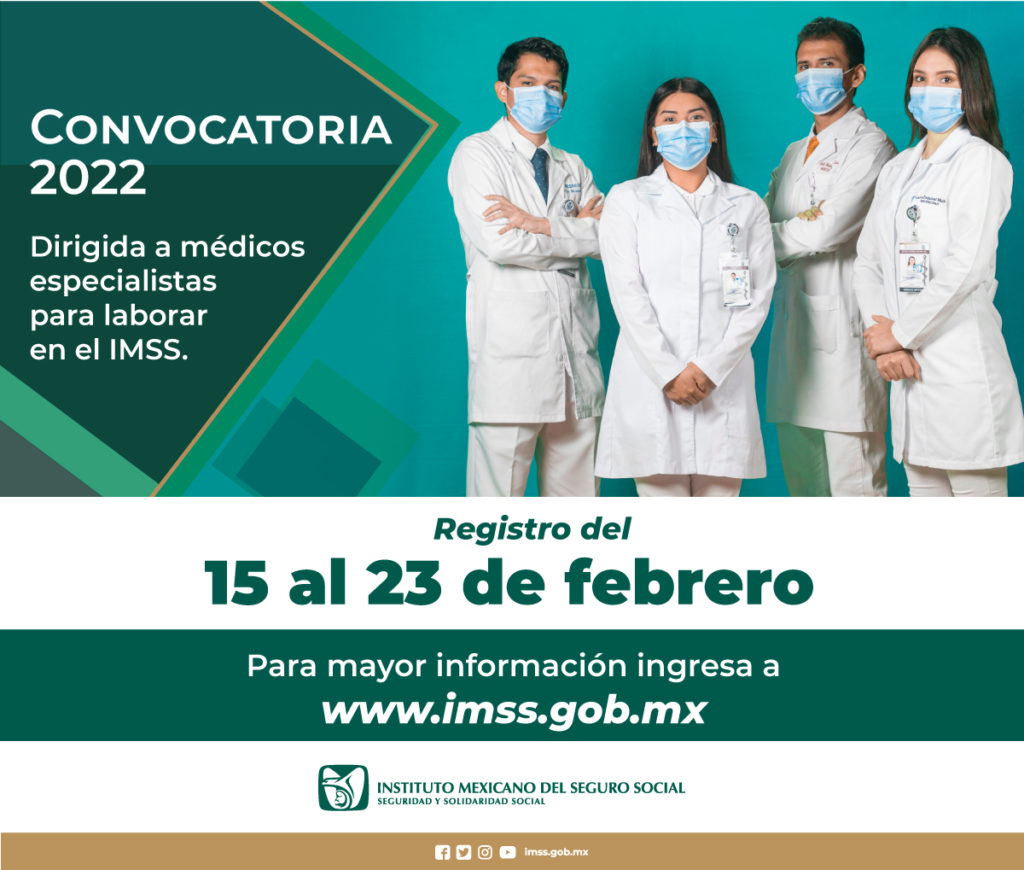 IMSS lanza la Jornada de Reclutamiento 2022 para estas especialidades