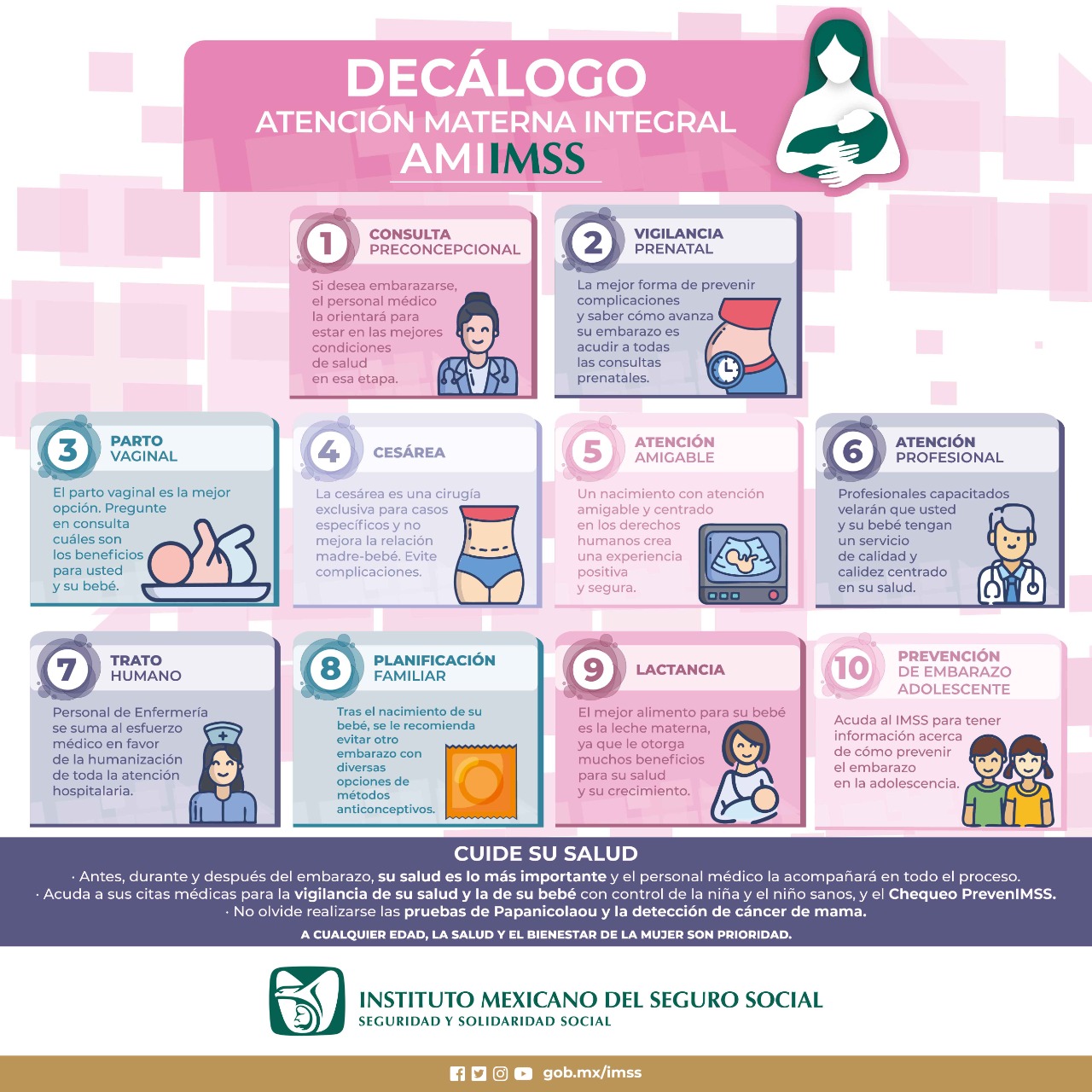 Decalogue For Proper Care For Pregnant Women Created By The Imss Bullfrag 1458