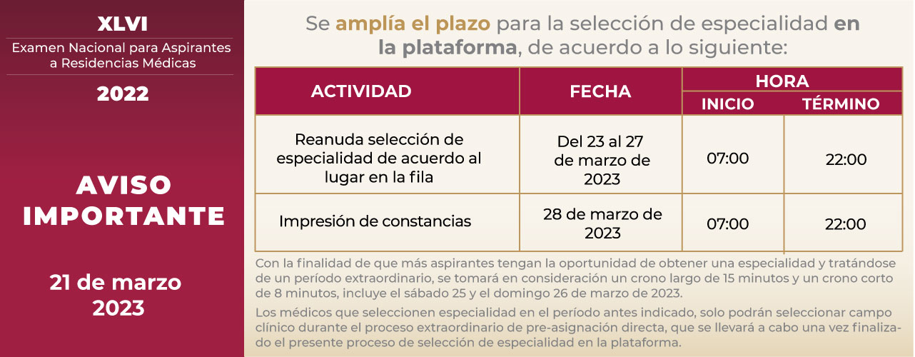 ENARM selección especialidades