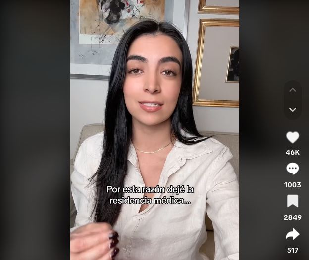 Doctora influencer renuncia a la residencia al cumplir el primer mes