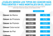 ¿Cuáles serán los tipos de cáncer más frecuentes y más mortales en el 2024?