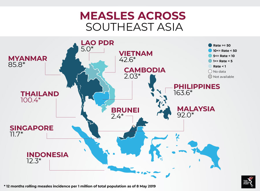 Recrudescence des cas de rougeole en Thaïlande 2 - thailande-fr measle aseanmap - thailande-fr
