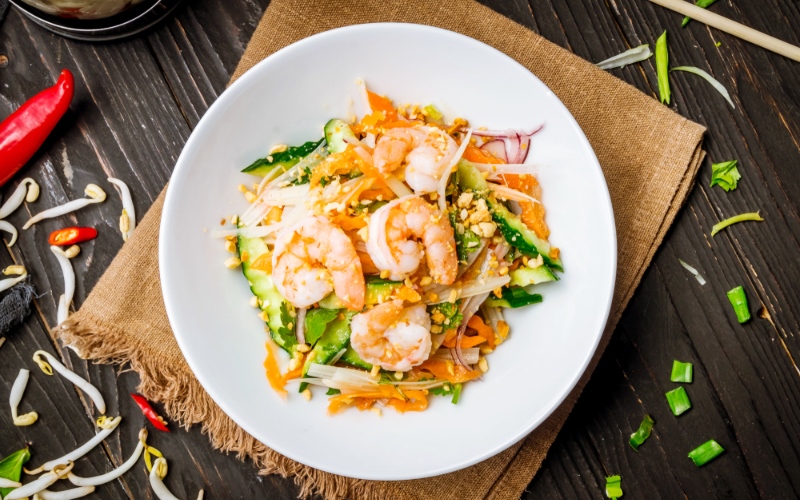 La cuisine vietnamienne, saine et savoureuse 3 - thailande-fr Goi tom (salade de crevettes)