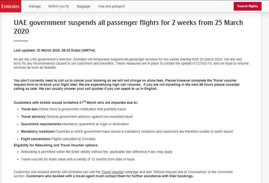 Emirates suspend ses vols à partir du 25 mars pour deux semaines 2 - thailande-fr emirates - thailande-fr