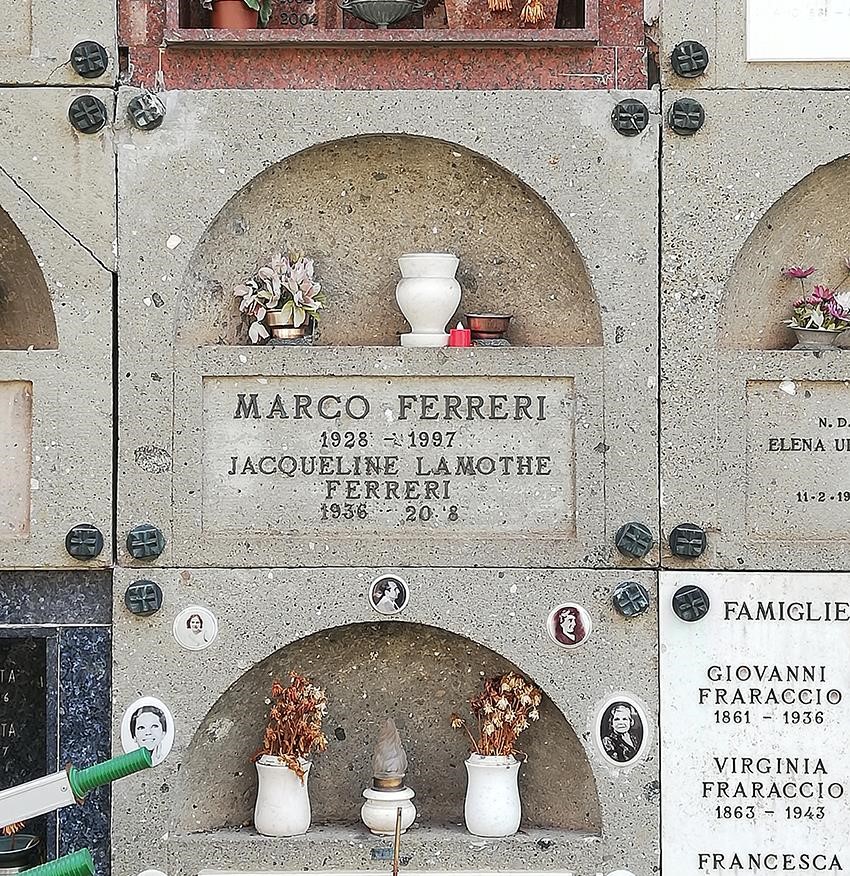 Tomba Marco Ferreri - Nuovo Reparto, Riquadro 81, ordine 1, fila 2, loculo 31