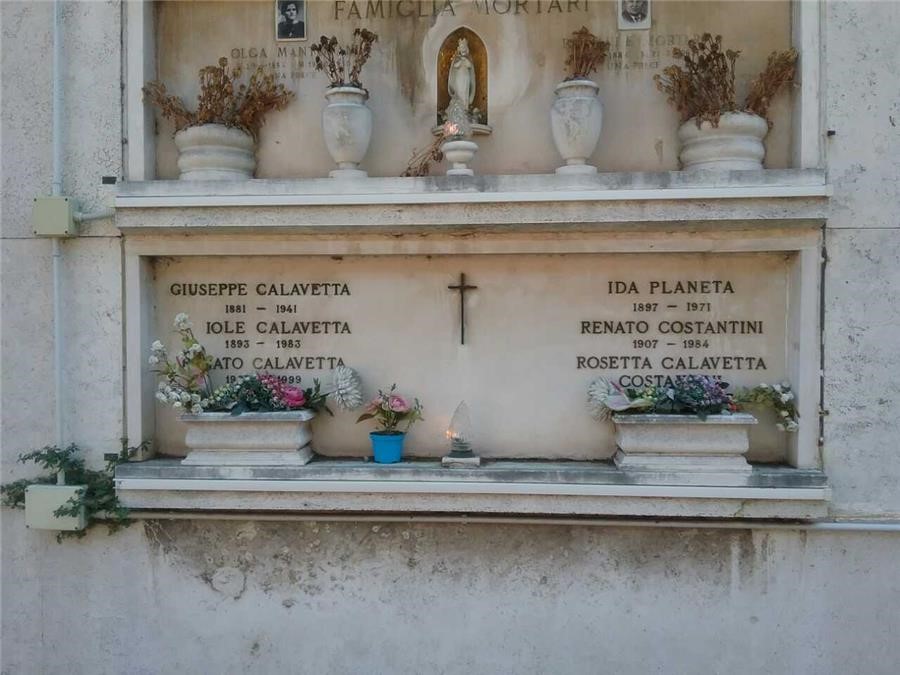 Tomba Rosetta Calavetta - Ex Civili: Scaglione Tiburtino, loculo speciale esterno 1, fila I