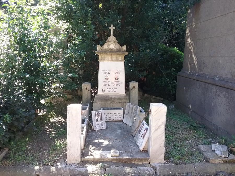 Tomba Camillo Mastrocinque - Altopiano Pincetto, Riquadro 17, tomba a terra 6, in tomba Orlandini