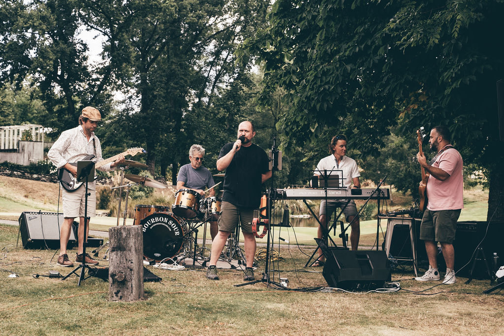 Band Playing an event on a hot day at millbrook golf resort in Queenstown Arrowtown