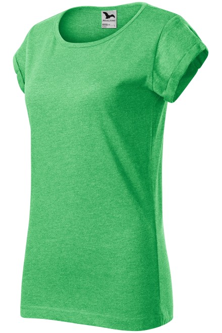 Ženska majica zasukanih rukava, zeleni mramor