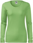 Ženska majica uskog kroja s dugim rukavima, grašak zeleni