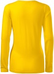 Ženska majica uskog kroja s dugim rukavima, žuta boja