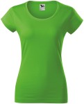 Ženska tanka majica kratkog kroja s okruglim izrezom, jabuka zelena