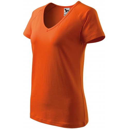 Dámské triko zúženě, raglánový rukáv, oranžová, XS