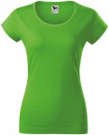 Dámské triko zúžené s kulatým výstřihem, jablkově zelená