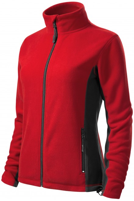Dámska fleecová bunda kontrastná, červená