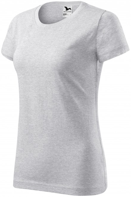 Dámske tričko jednoduché, svetlosivý melír